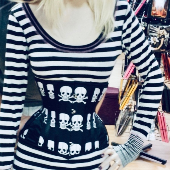 Day of the Dead Skull tight lacing HIGH END CORSET Small - Picture 1 of 16